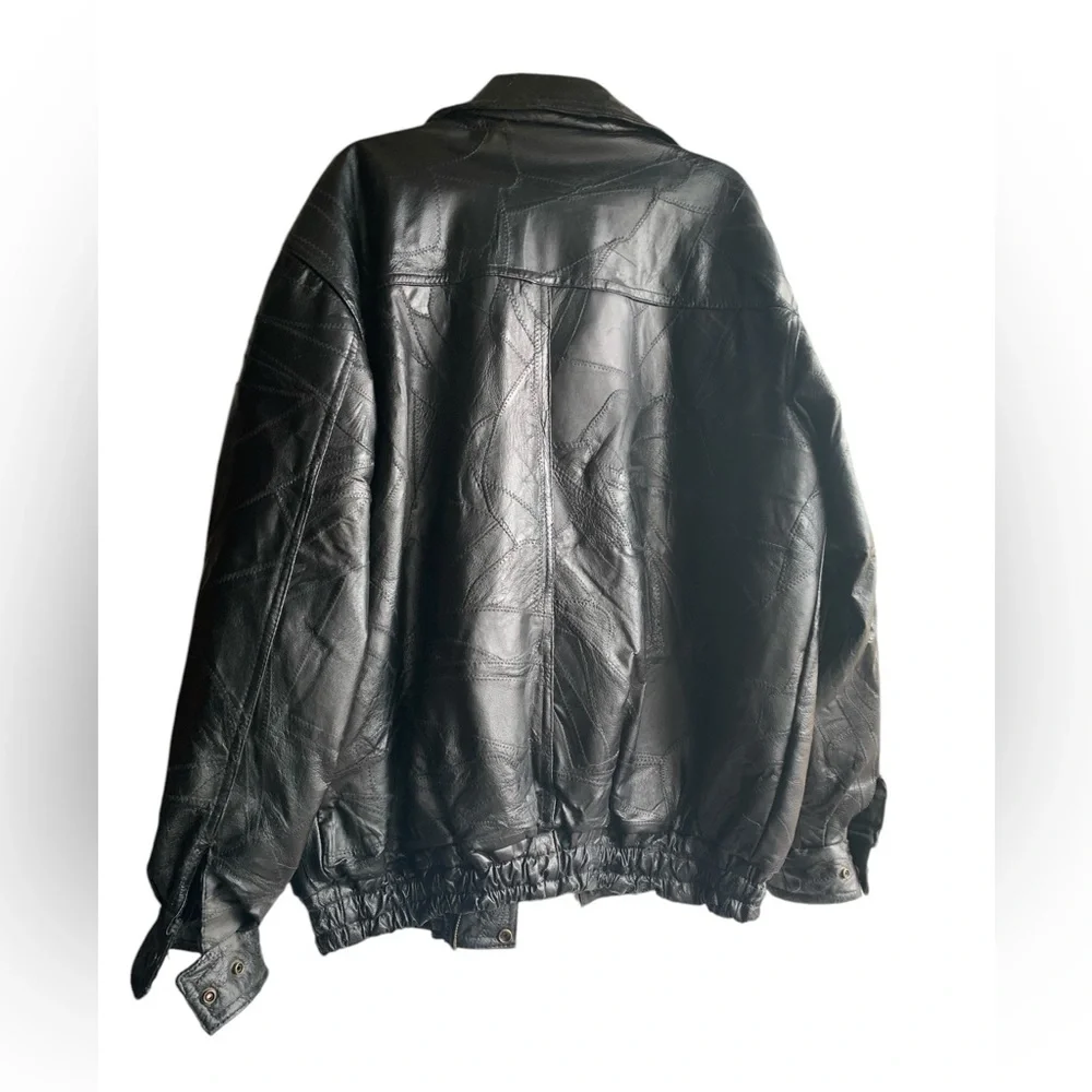 Vintage US Military Patchwork Leather Black Bomber Jacket Department of The Army - Picture 11 of 11